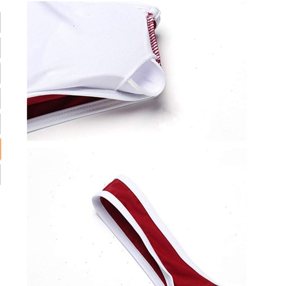 Red and White Cheeky Sporty Bikini - Picture 6 of 7